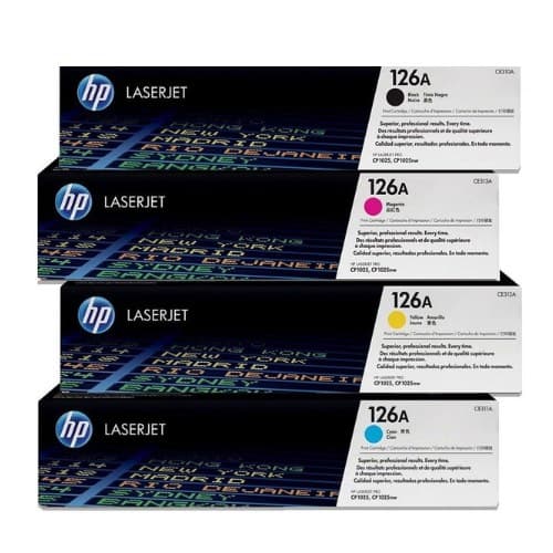 หมึกโทนเนอร์เลเซอร์ HP 126A (CE310A BK) / HP 126A (CE311A C) / HP 126A (CE313A M) / HP 126A (CE312A Y)