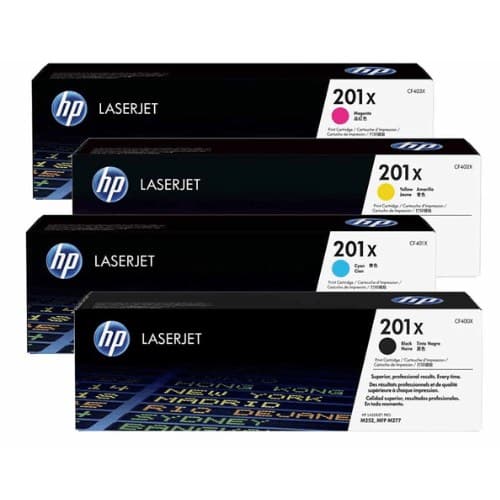 หมึกโทนเนอร์เลเซอร์ HP 201X (CF400X BK) / HP 201X (CF401X C) / HP 201X (CF403X M) / HP 201X (CF402X Y)