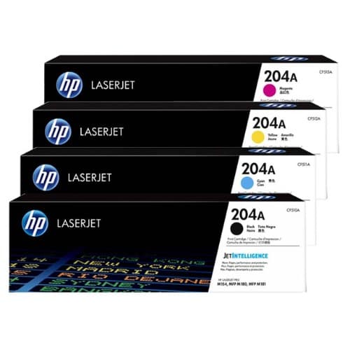 หมึกโทนเนอร์เลเซอร์ HP 204A (CF510A BK) / HP 204A (CF511A C) / HP 204A (CF513A M) / HP 204A (CF512A Y)