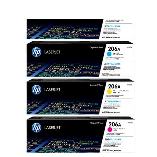 หมึกโทนเนอร์เลเซอร์ HP 206A (W2110A BK) / HP 206A (W2111A C) / HP 206A (W2113A M) / HP 206A (W2112A Y)