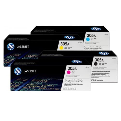 หมึกโทนเนอร์เลเซอร์ HP 305A (CE410A BK) / HP 305A (CE411A C) / HP 305A (CE413A M) / HP 305A (CE412A Y)
