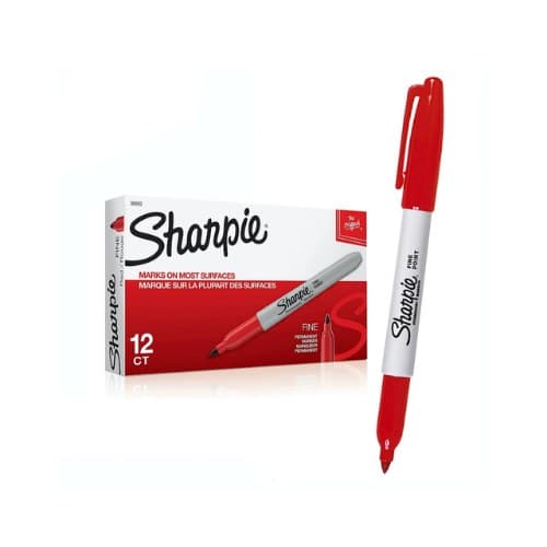ปากกาเคมี Sharpie No.S0810940 หัว F สีแดง
