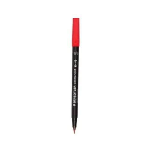 ปากกาเขียนแผ่นใส Staedtler No.313-2S สีแดง (ลบไม่ได้)
