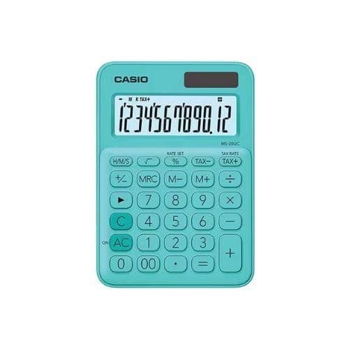 เครื่องคิดเลข CASIO รุ่น MS-20UC สีเขียว 12 หลัก
