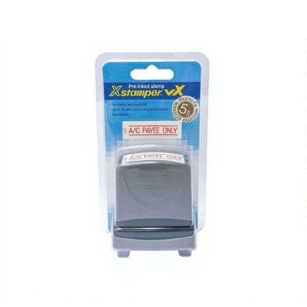ตรายางหมึกในตัว Xstamper No.1122 A/C PAYEE ONLY สีแดง