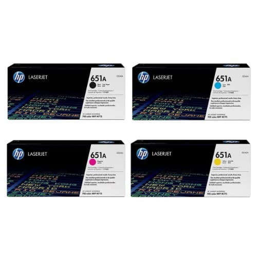 หมึกโทนเนอร์เลเซอร์ HP 651A (CE340A BK) / HP 651A CE341A C) / HP 651A (CE343A M) / HP 651A (CE342A Y)