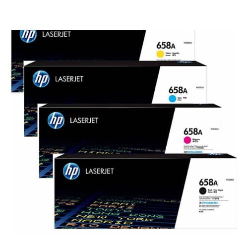 หมึกโทนเนอร์เลเซอร์ HP 658A (W2000A BK) / HP 658A (W2001A C) / HP 658A (W2003A M) / HP 658A (W2002A Y)