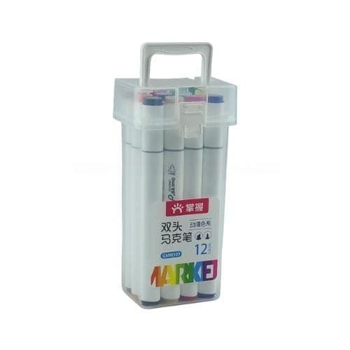 ปากกาเคมี 2 หัว GMM-509 12 สี