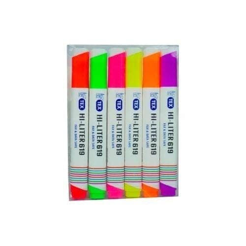 ปากกาเน้นข้อความ TEX No.619 6 สี