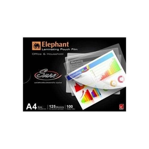 พลาสติกเคลือบบัตร Elephant A4 รุ่นชัวร์ 216 x 303 มม.