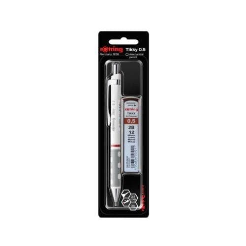 ชุดดินสอกด Rotring Tikky 0.5 มม. สีขาว + ไส้ดินสอ 2B