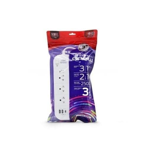 รางปลั๊กไฟ VEXXO F5STB-VG01-1331 สีขาว