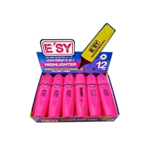 ปากกาเน้นข้อความ E'sy No.E-811 สีชมพู