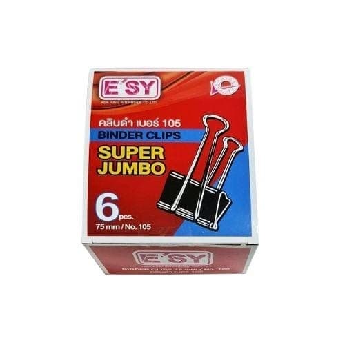คลิปหนีบดำ E'sy Super Jumbo No.105