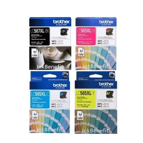 หมึกอิงค์เจ็ท BROTHER LC567XL BK / LC565XL C / LC565XL M / LC565XL Y