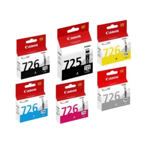 หมึกอิงค์เจ็ท CANON PGI-725 BK / CLI-726 BK / CLI-726 C / CLI-726 M / CLI-726 Y / CLI-726 GY