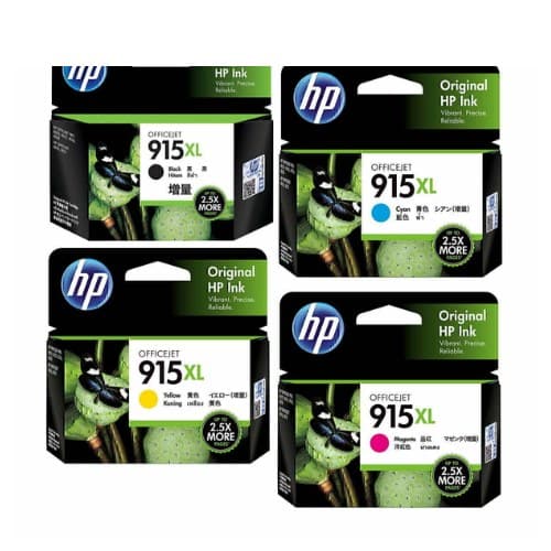 หมึกอิงค์เจ็ท HP 915XL BK (3YM22AA) / HP 915XL C (3YM19AA) / HP 915XL M (3YM20AA) / HP 915XL Y (3YM21AA)