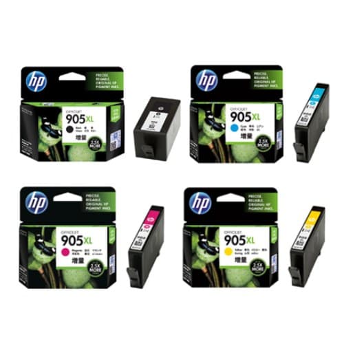 หมึกอิงค์เจ็ท HP 905XL BK (T6M17AA) / HP 905XL C (T6M05AA) / HP 905XL M (T6M09AA) / HP 905XL Y (T6M13AA)