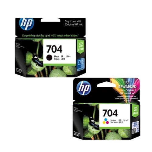 หมึกอิงค์เจ็ท HP 704 BK (CN692AA) / HP 704 CO (CN693AA)