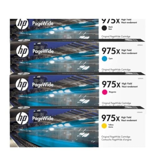 หมึกอิงค์เจ็ท HP 975X BK (L0S09AA) / HP975X C (L0S00AA) / HP 975X M  (L0S03AA) / HP 975X Y (L0S06AA)
