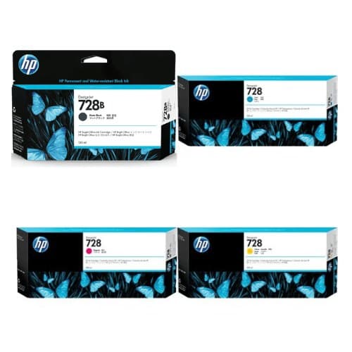 หมึกอิงค์เจ็ท HP 728B (3WX26A) / HP 728 C (F9J67A) / HP 728 M (F9J66A) / HP 728 Y (F9J65A)