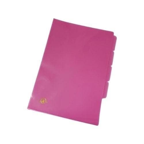 แฟ้มซอง ตราขวาน 3 ชั้น สีชมพู (A4)