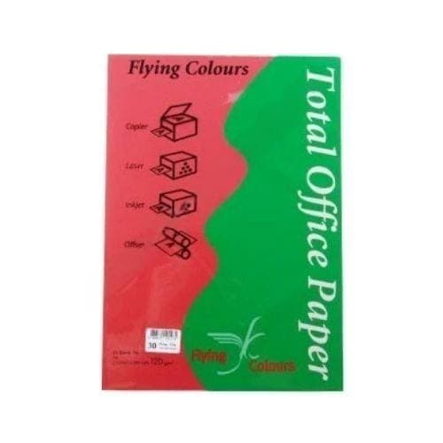 กระดาษถ่ายเอกสารสี Flying No.30 สีแดง 120G